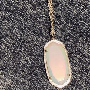 Kendra Scott 18 inch gold chain with white stone